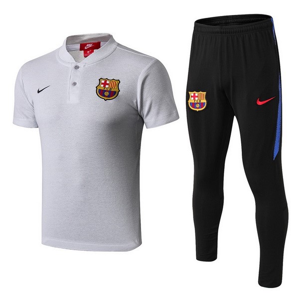 Polo Conjunto Completo Barcelona 2018/19 Gris Negro